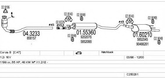 MTS C250281005416 Exhaust System